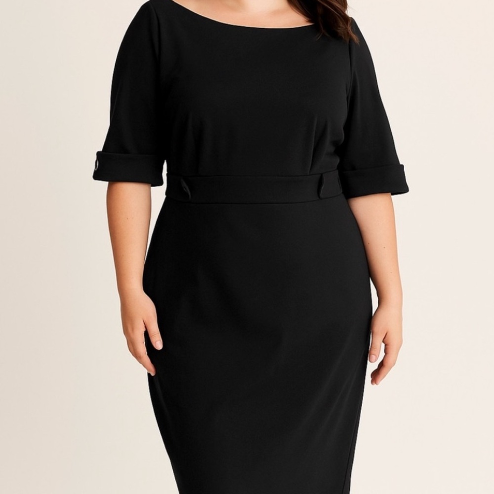 Elegant Black Midi Dress (13)